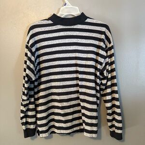 Expressions International Black and Gray Striped Top